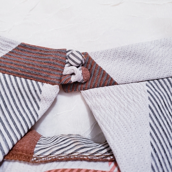 ASOS Brown Cream White Plaid Sleeveless Mini Shift Dress Mid-Century Mod Retro - Picture 9 of 11